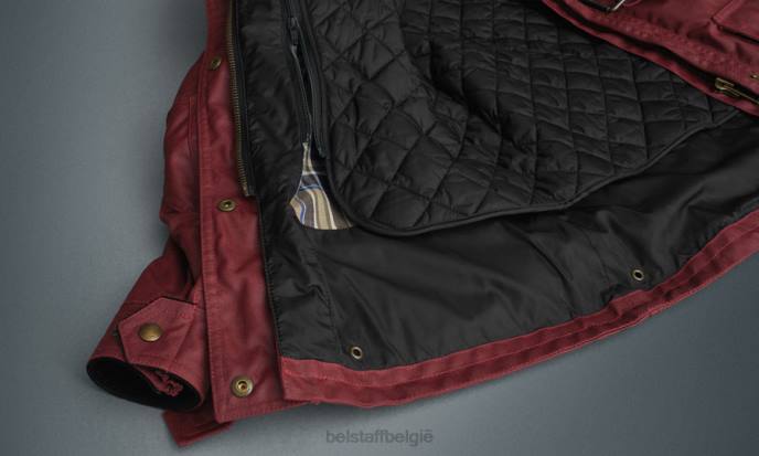 kleding gewaxt katoen racerood Trimaster motorjas vrouwen Belstaff 624D529