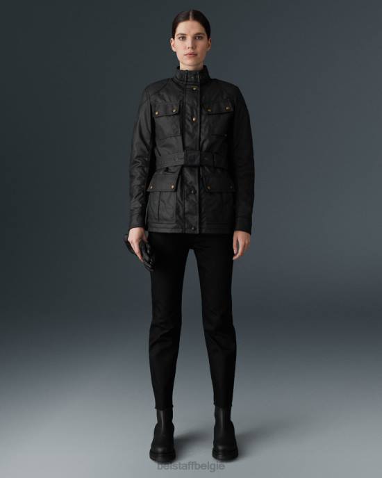 kleding gewaxt katoen zwart Trimaster motorjas vrouwen Belstaff 624D525