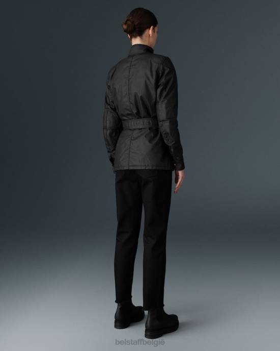 kleding gewaxt katoen zwart Trimaster motorjas vrouwen Belstaff 624D525