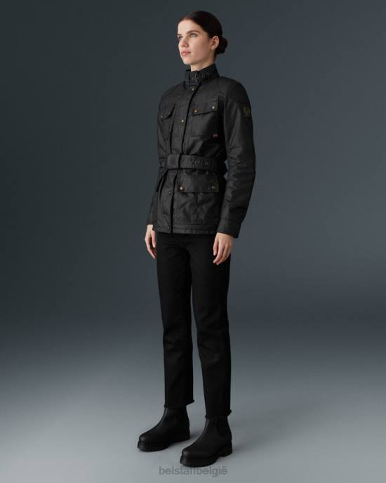 kleding gewaxt katoen zwart Trimaster motorjas vrouwen Belstaff 624D525