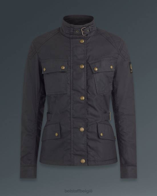kleding gewaxt katoen zwart phillis motorjas vrouwen Belstaff 624D526