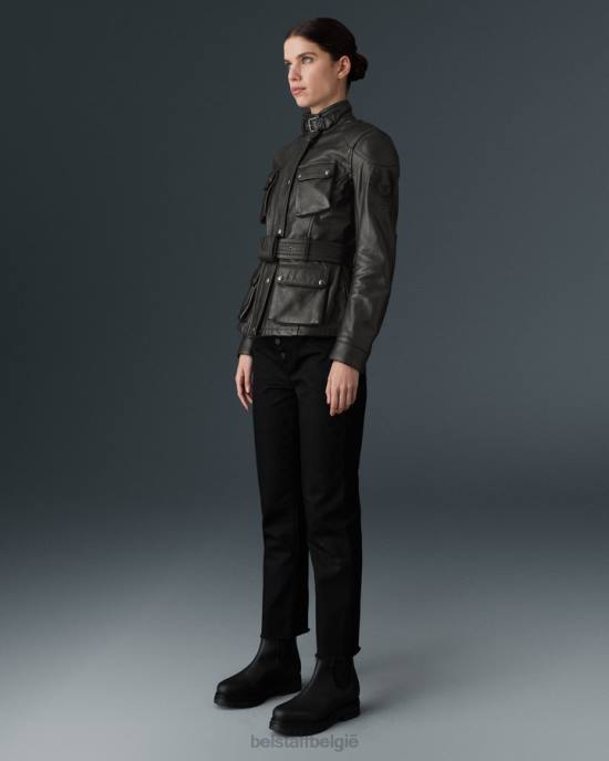 kleding handgewaxt leer antiek zwart Trimaster motorjas vrouwen Belstaff 624D528