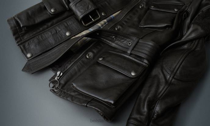 kleding handgewaxt leer antiek zwart Trimaster motorjas vrouwen Belstaff 624D528