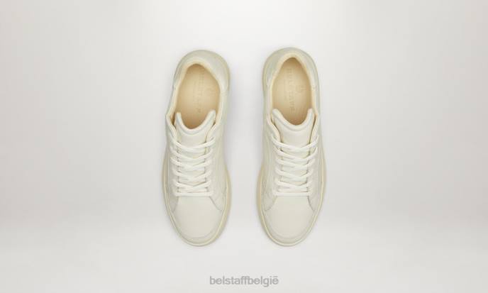 schoen glad leer schoon wit lage sneakers volgen vrouwen Belstaff 624D524