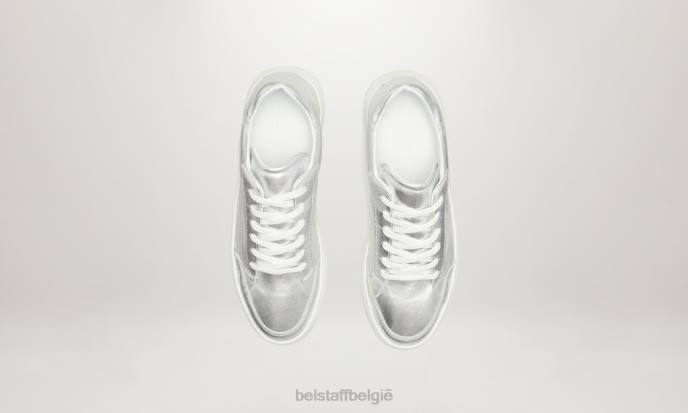 schoen glad leer zilver lage sneakers volgen vrouwen Belstaff 624D522