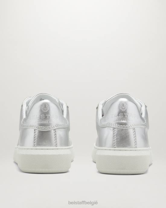 schoen glad leer zilver lage sneakers volgen vrouwen Belstaff 624D522
