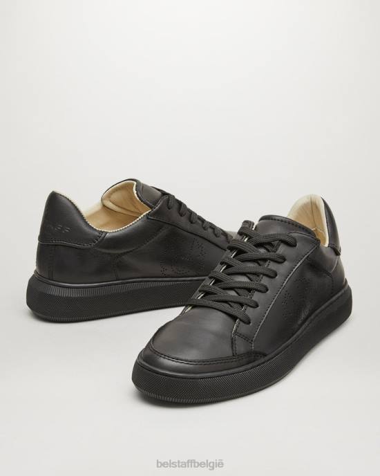 schoen glad leer zwart lage sneakers volgen vrouwen Belstaff 624D523